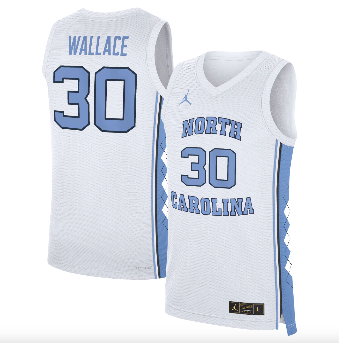 Men's Jordan Brand Rasheed Wallace White North Carolina Tar Heels Replica Basketball Jersey