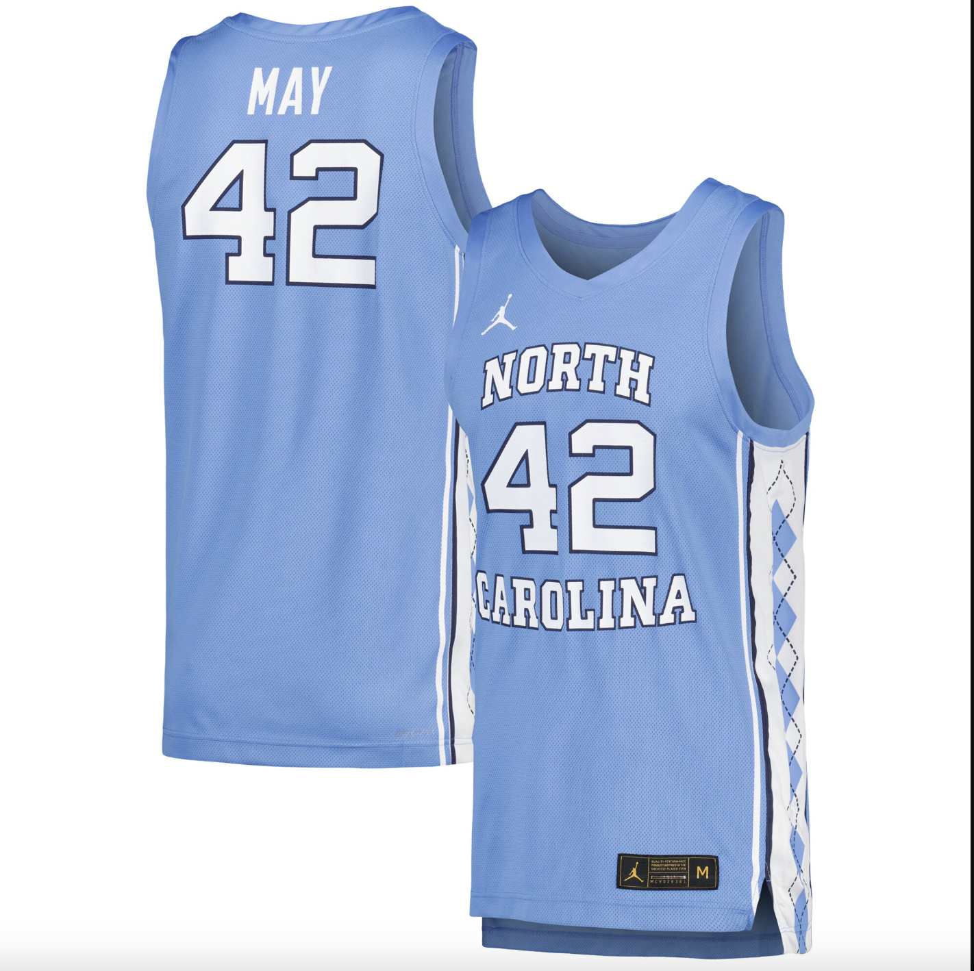 Men's Jordan Brand Sean May Carolina Blue North Carolina Tar Heels Replica Basketball Player Jersey
