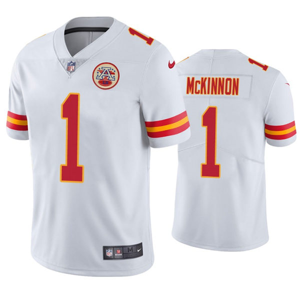 Men's Kansas City Chiefs #1 Jerick McKinnon Nike White Vapor Untouchable Limited Jersey