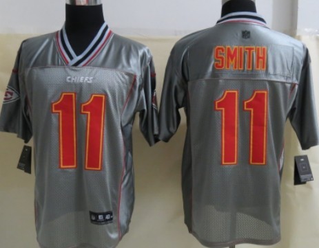 Men's Kansas City Chiefs #11 Alex Smith 2013 Gray Nik Vapor Jerseys
