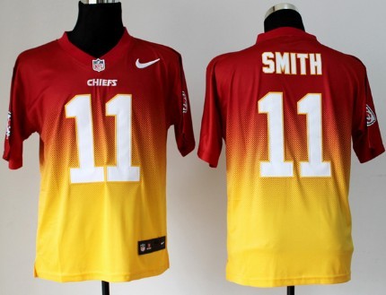 Men's Kansas City Chiefs #11 Alex Smith Nik Elite Drift Fashion II Jerseys