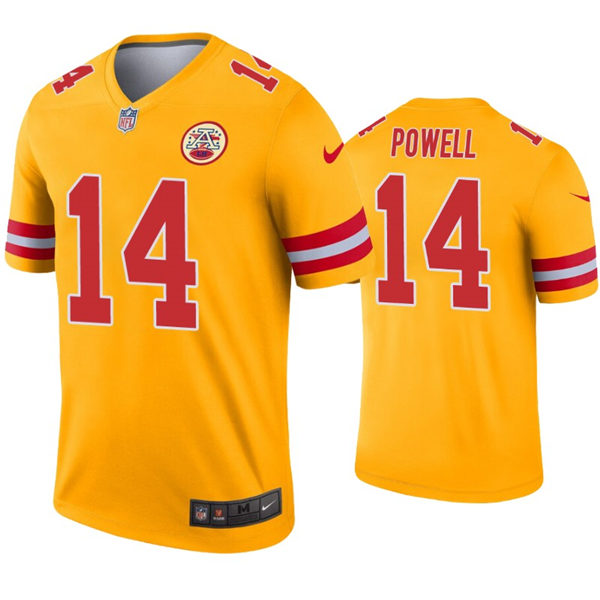 Men's Kansas City Chiefs #14 Cornell Powell Nike Gold Inverted Legend Jersey