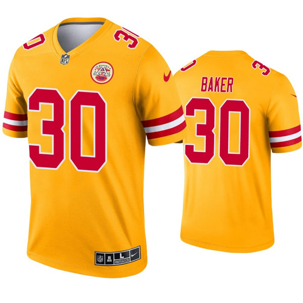 Men's Kansas City Chiefs #30 Deandre Baker Nike Gold Inverted Legend Jersey