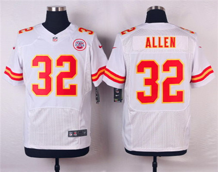 Men's Kansas City Chiefs #32 Marcus Allen White Road Elite Jersey