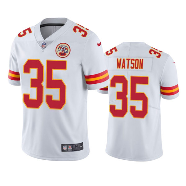 Men's Kansas City Chiefs #35 Jaylen Watson White Vapor Untouchable Limited Jersey