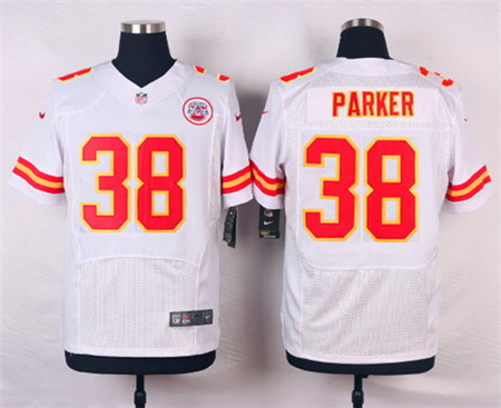 Men's Kansas City Chiefs #38 Ron Parker White Road Elite Jersey