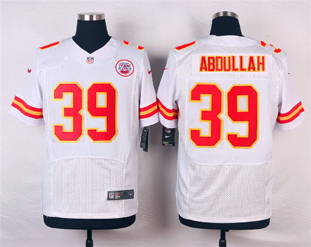 Men's Kansas City Chiefs #39 Husain Abdullah White Road Elite Jersey