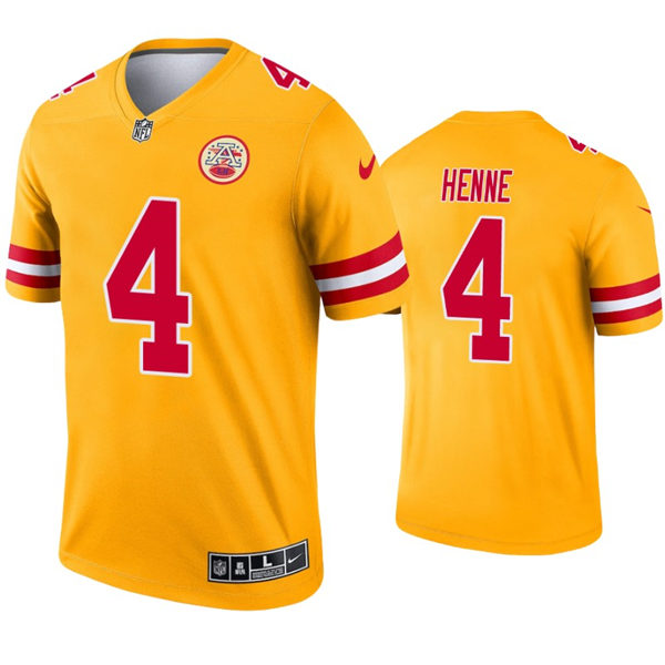 Men's Kansas City Chiefs #4 Chad Henne Nike Gold Inverted Legend Jersey