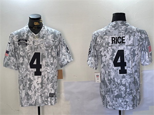 Men's Kansas City Chiefs #4 Rashee Rice Arctic Camo 2024 FUSE Salute to Service Limited Stitched Jersey