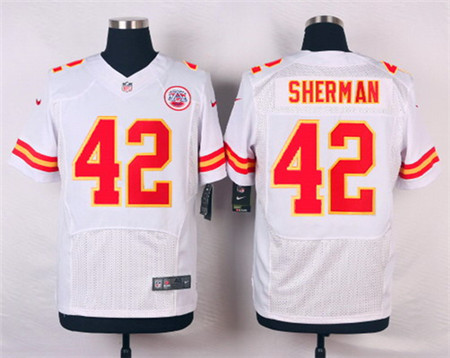 Men's Kansas City Chiefs #42 Anthony Sherman White Road Elite Jersey