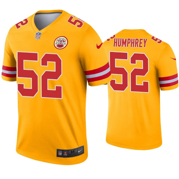 Men's Kansas City Chiefs #52 Creed Humphrey Nike Gold Inverted Legend Jersey