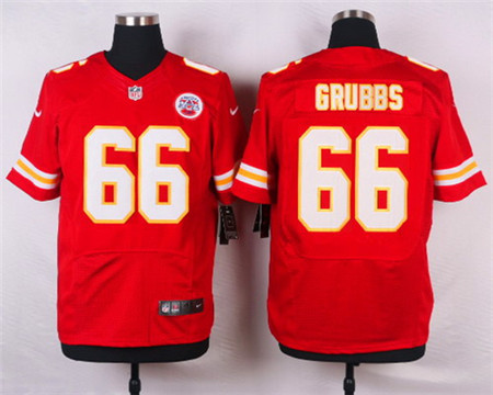 Men's Kansas City Chiefs #66 Ben Grubbs Red Team Color Elite Jersey