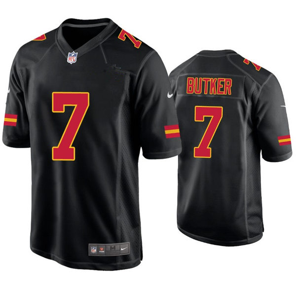 Men's Kansas City Chiefs #7 Harrison Butker Nike Black Game Fashion Jersey