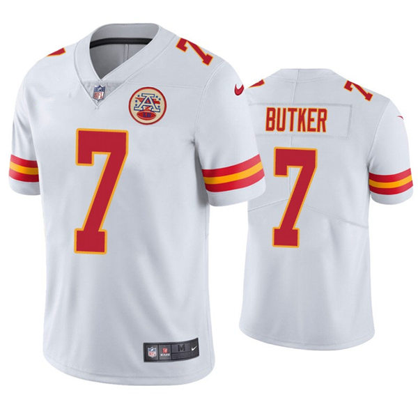 Men's Kansas City Chiefs #7 Harrison Butker Nike White Vapor Untouchable Limited Jersey