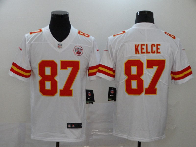 Men's Kansas City Chiefs #87 Travis Kelce Nike White Game Player Football Jersey