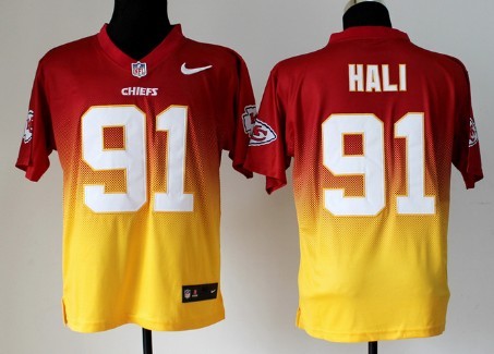 Men's Kansas City Chiefs #91 Tamba Hali Nik Elite Drift Fashion II Jerseys