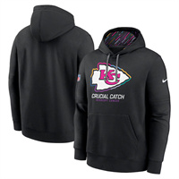 Men's Kansas City Chiefs Black 2024 Crucial Catch Club Pullover Hoodie