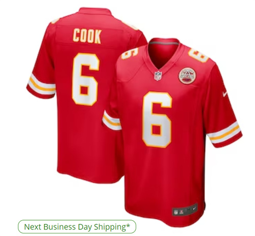 Men's Kansas City Chiefs Bryan Cook Nike Red Game Player Jersey