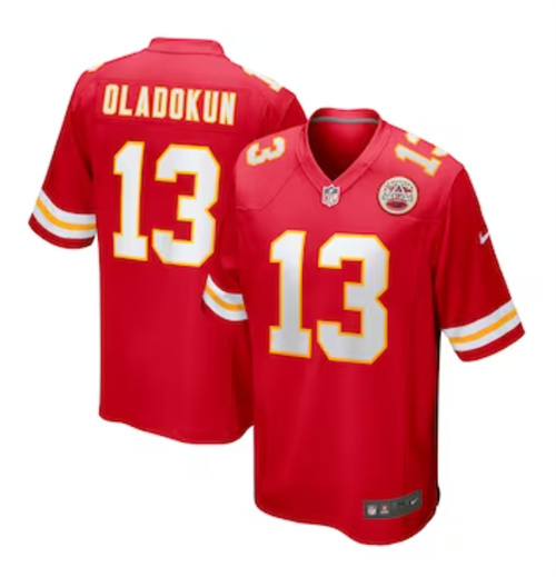 Men's Kansas City Chiefs Chris Oladokun Nike Red Game Jersey