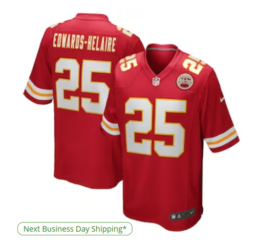 Men's Kansas City Chiefs Clyde Edwards-Helaire Nike Red Player Game Jersey