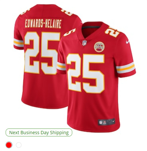 Men's Kansas City Chiefs Clyde Edwards-Helaire Nike Red Vapor Limited Jersey