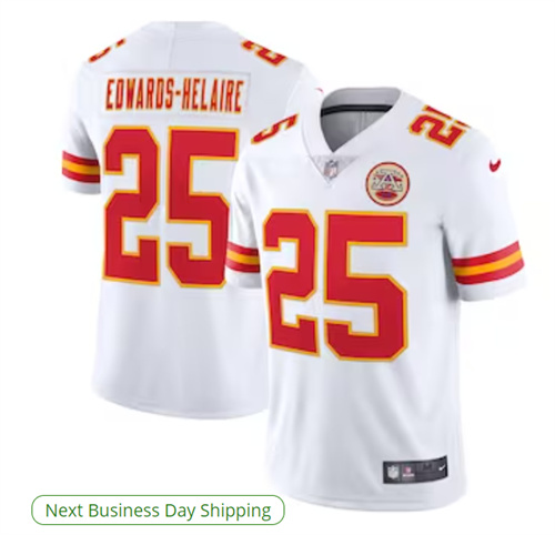 Men's Kansas City Chiefs Clyde Edwards-Helaire Nike White Vapor Limited Jersey
