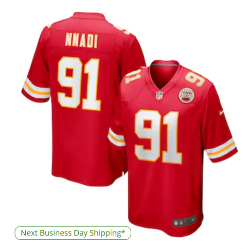 Men's Kansas City Chiefs Derrick Nnadi Nike Red Game Jersey