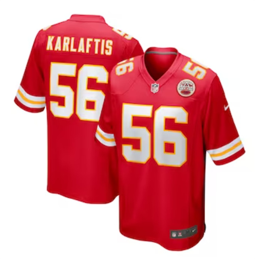 Men's Kansas City Chiefs George Karlaftis Nike Red Player Game Jersey