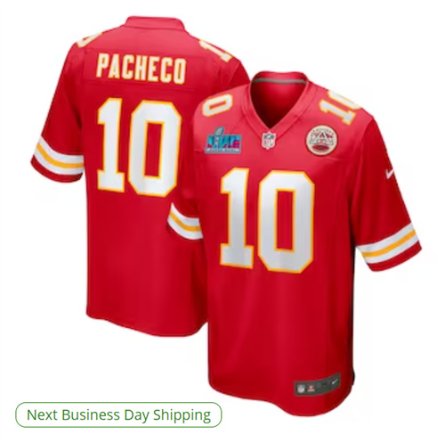 Men's Kansas City Chiefs Isiah Pacheco Nike Red Super Bowl LVII Patch Game Jersey
