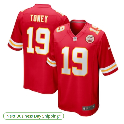Men's Kansas City Chiefs Kadarius Toney Nike Red Game Player Jersey