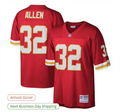 Men's Kansas City Chiefs Marcus Allen Mitchell & Ness Red Legacy Replica Jersey