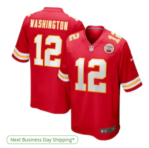 Men's Kansas City Chiefs Montrell Washington Nike Red Team Game Jersey