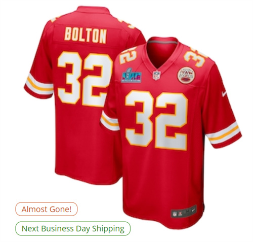 Men's Kansas City Chiefs Nick Bolton Nike Red Super Bowl LVII Patch Game Jersey