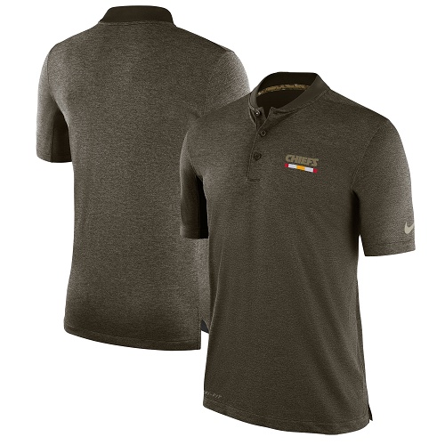 Men's Kansas City Chiefs Nike Olive Salute to Service Sideline Polo T-Shirt
