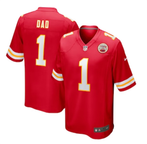 Men's Kansas City Chiefs Number 1 Dad Nike Red Game Jersey