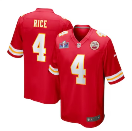 Men's Kansas City Chiefs Rashee Rice Nike Red Super Bowl LVIII Game Jersey