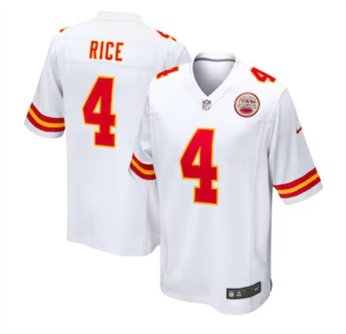 Men's Kansas City Chiefs Rashee Rice Nike White Game Jersey