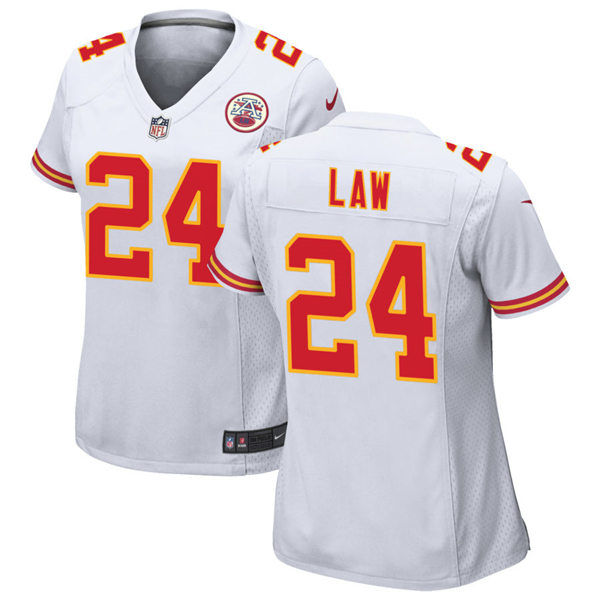 Men's Kansas City Chiefs Retired Player #24 Ty Law Nike White Game Player Football Jersey
