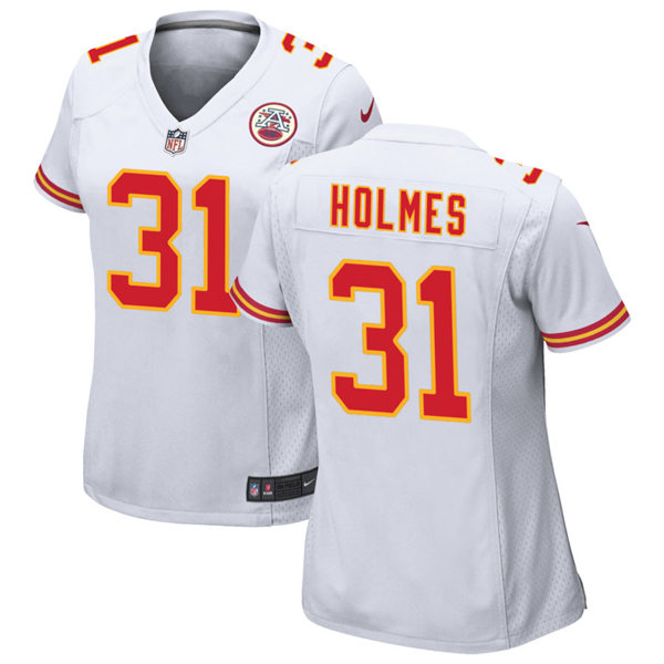 Men's Kansas City Chiefs Retired Player #31 Priest Holmes Nike White Game Player Football Jersey