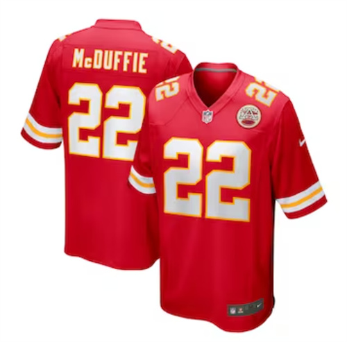 Men's Kansas City Chiefs Trent McDuffie Nike Red Game Jersey