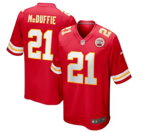 Men's Kansas City Chiefs Trent McDuffie Nike Red Player Game Jersey