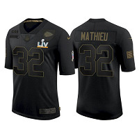 Men's Kansas City Chiefs Tyrann Mathieu Black Salute To Service 2021 Super Bowl LV Jersey