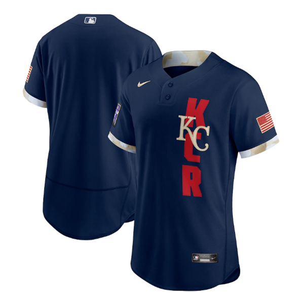 Men's Kansas City Royals #13 Salvador Perez 2021 Navy All-Star Cool Base Stitched MLB Jersey