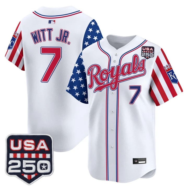 Men's Kansas City Royals America 250 Edition Vapor Premier Limited Jersey #7 BOBBY WITT JR.