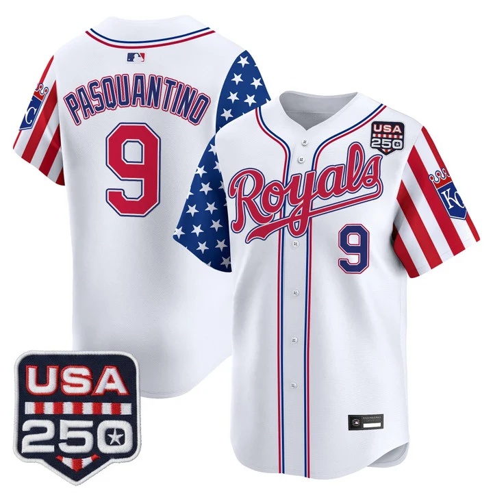 Men's Kansas City Royals America 250 Edition Vapor Premier Limited Jersey #9 VINNIE PASQUANTINO