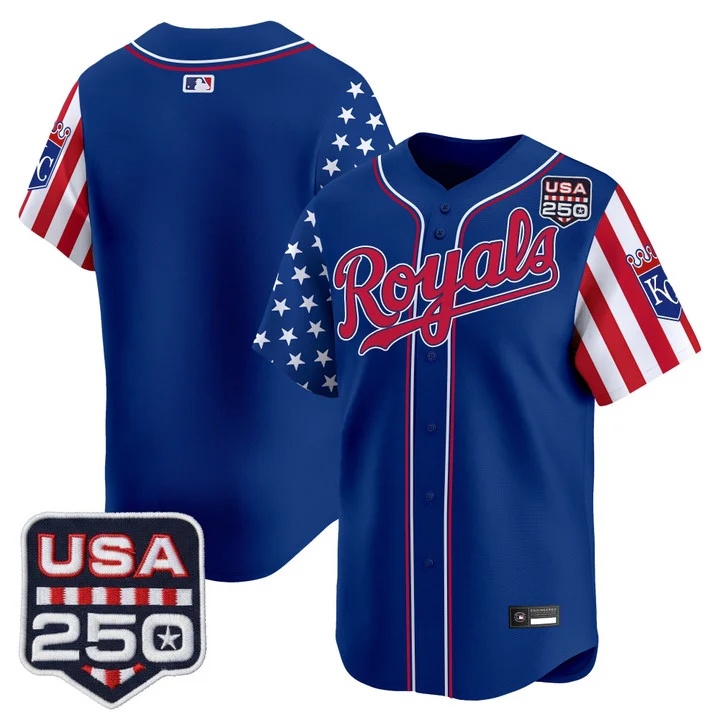 Men's Kansas City Royals America 250 Edition Vapor Premier Limited Jersey ROYAL BLANK