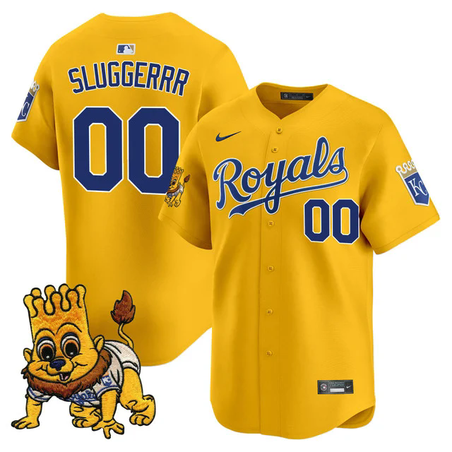 Men's Kansas City Royals Sluggerrr Patch Vapor Premier Limited Jersey #00 SLUGGERRR.webp
