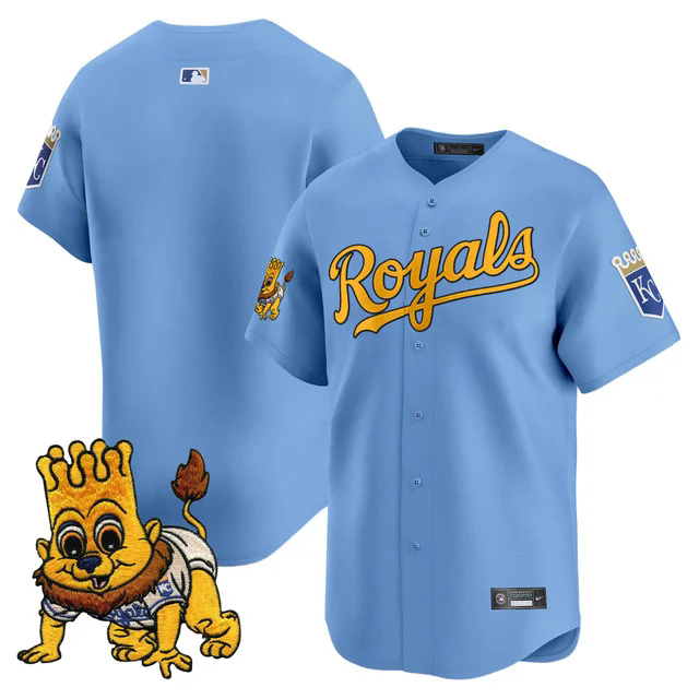 Men's Kansas City Royals Sluggerrr Patch Vapor Premier Limited Jersey LIGHT BLUE BLANK.webp