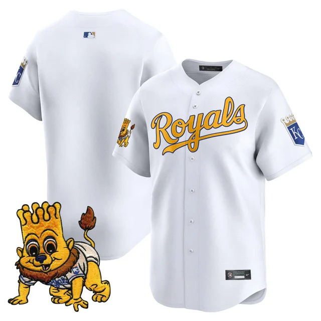 Men's Kansas City Royals Sluggerrr Patch Vapor Premier Limited Jersey WHITE BLANK.webp