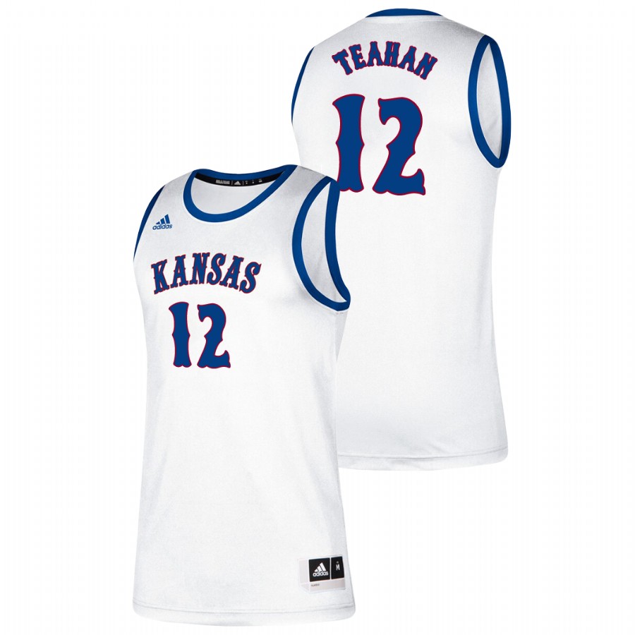 Men's Kansas Jayhawks Chris Teahan Classic College Basketball Jersey White
